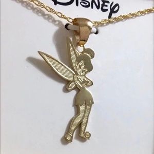 10K Yellow Gold Disney Tinkerbell Pendant Necklace